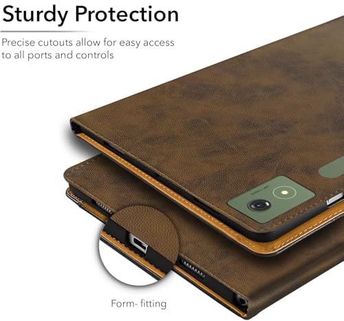 Image of Jkobi Flip Cover Folio Cover for Motorola Moto Pad 60 Pro 12.7 Inch (PU Leather | Multi-Angle Smart Stand | Card Storage Slots | Silicone Back Pouch)