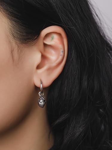 Pendientes corazón anatómico góticos para hombre mujer 7