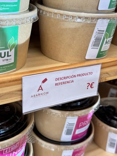 100 Unidades de Porta etiquetas Transparente Autoadhesivas 30mm de alto 60mm de largo. Portaprecios adhesivos individuales de 60mm, Etiquetas para Precios, Carteles para Precios, Porta Precios Tienda