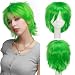 S-noilite Women Men Cosplay Hair Wig Short Straight Anime Party Fluffy Costume Full Wigs Green