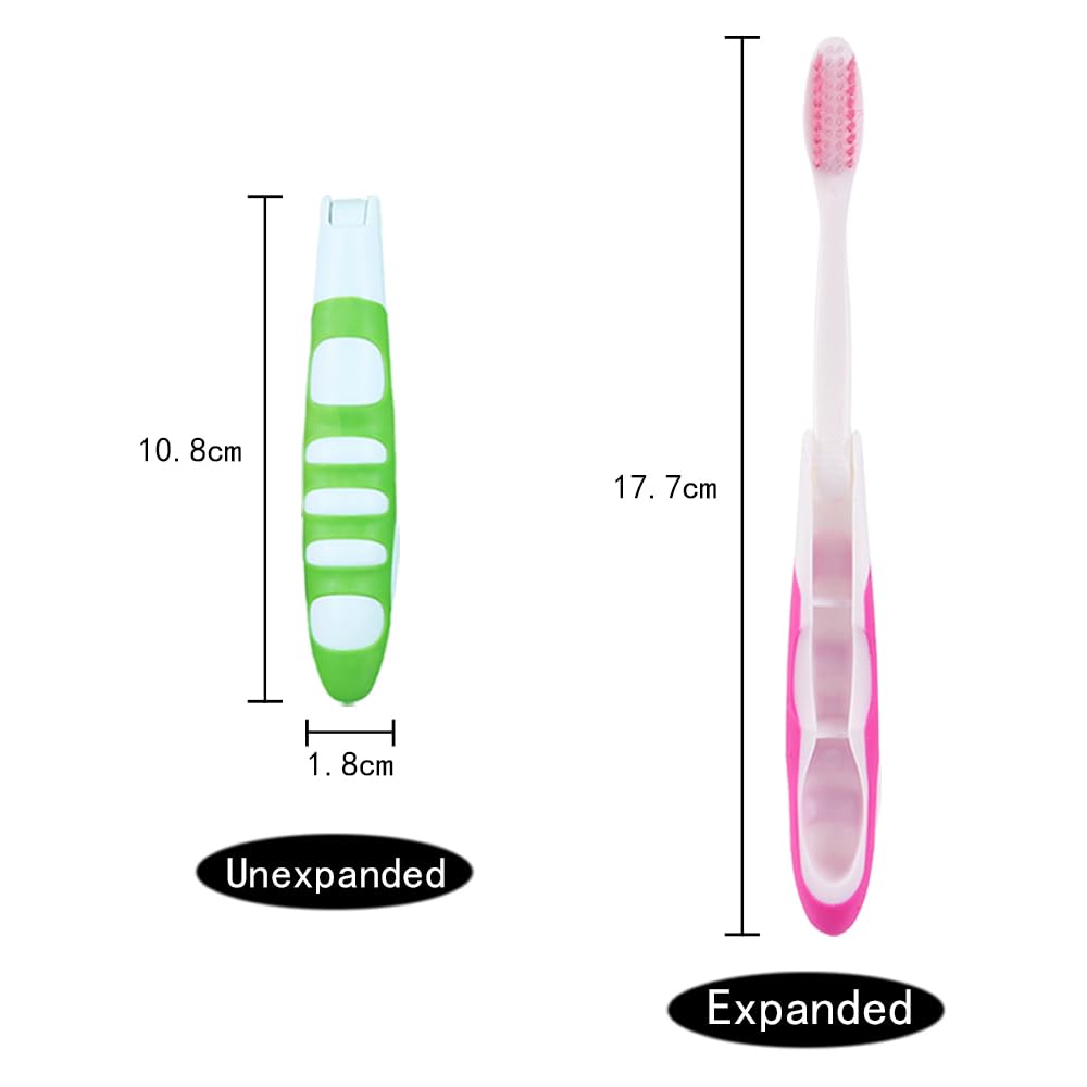 TRKETK 6 Pcs Travel Toothbrush, Portable Soft Bristle, Foldable, Multicolor, Adult, Multicolour, 1 count (Pack of 6) - Image 2
