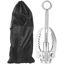 Grappling Hook, Grapple Hook 3 Sawtooth Hooks Stainless Steel Claw Carabiner Folding Climbing Tool Survival Gear for Outdoor Camping Hiking Fishing Tree Mountain Tree Rock Limb Removal Grabbing