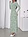 BTFBM Wedding Guest Dresses for Women 2026 Spring Elegant Floral Lace Ruched Long Sleeve Bodycon Cocktail Party Maxi Dress(Light Green, Medium)