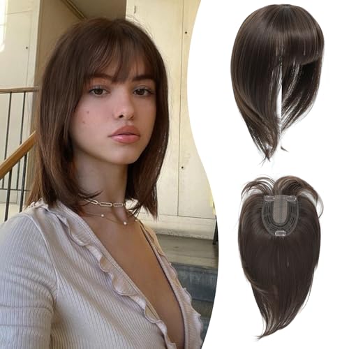 Ms Taj 12 Inch Hair Topper with Bangs, 360° Cover