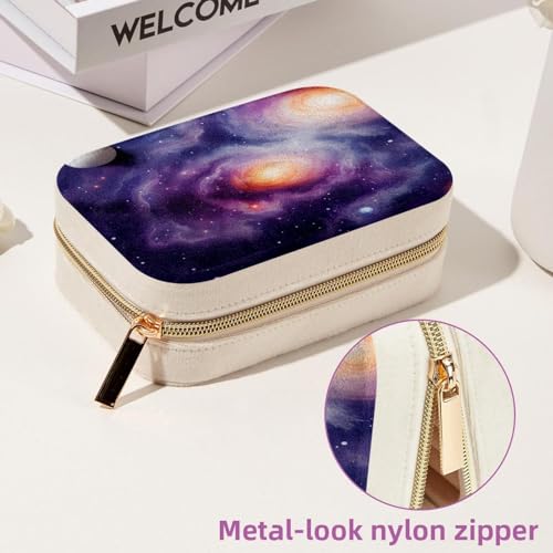 Boîte à bijoux de voyage Galaxy en velours pour bagues et colliers