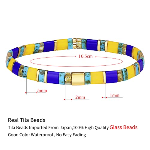 Image of KELITCH Women Tila Beads Stretch Bracelets Handmade Women Charm Strand Beaded Bracelets Summer Jewelry