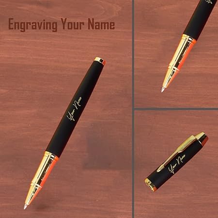 Image of Roshfort Personalized Metal Pen with Blue Ink Signature Pens Customize Print Name Gift