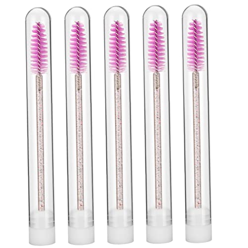IWOWHERO 5個 試験管 ブラシ 化粧品 色の 空の チューブとワンド makeup brush cosmetic 女性への誕生日プレゼント メイク練習道具 プラスチック