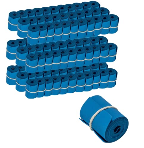 Image of Vakly Disposable Tourniquet [Pack of 100] Blue 1 inch x 18 Inch Long Rolled and Banded Single-Use Elastic Latex-Free First Aid Tourniquets (100)