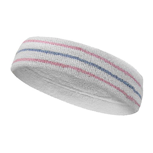 Image of COUVER Tennis Headband - Cotton Terry Cloth Sweatband for Men & Women - High Absorbency Athletic Hairband for Gym, Basketball & Running - 1 Piece