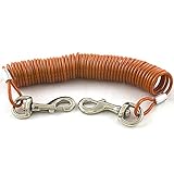 KCHEX 16' Coiled Dog TIE-Out Steel Cable for 60 LB Dogs Durable Weather Resistant