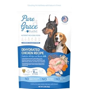 Pure Grace Dehydrated Dog Food, Complete & Balanced – Chicken Recipe 2.205lbs (Makes 8lbs)