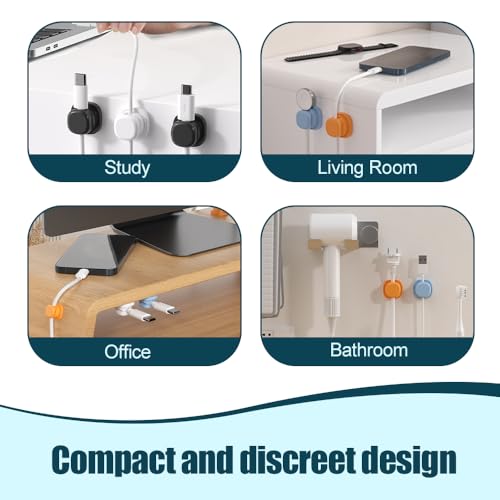6PCS Swivel Cable Clips, Rotating Cord Organizer 7mm Hole para Phone USB Wire, Organizador de Cables Rotativo para Escritorio miniatura 6