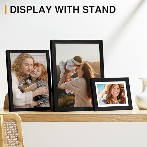 Image of Vittanly 7 Pack Picture Frames, Picture Frames Collage Wall Decor for Wall or Tabletop Display, Multi Sizes with 1Pcs 11x14, 2Pcs 8x10 and 4Pcs 5x7 Photo Frames, Gallery Wall Frame Set in Black