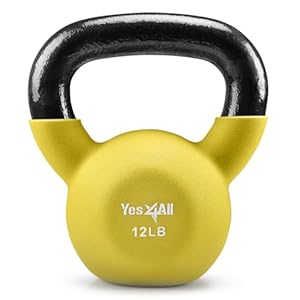 Yes4All Neoprene Coated & Kettlebell Sets – Hand Weights for Home Gym & Dumbbell Weight Set training 12 lb