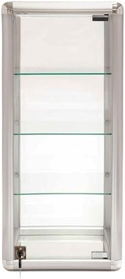 Displaysense Silver Glass Counter Top Tower Display Cabinet