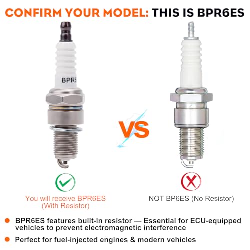 Image of HIPA BPR6ES R Spark Plug for Torch F6RTC F6TC MTD 951-10292 951-10292A 751-10292 Honda 98079-56846 Champion RN9YC RN10YC (Set of 2)