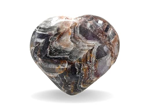Amazing Gemstone Piedra de palma de cristal, Piedra de preocupación de bolsillo para el equilibrio natural de los chakras del cuerpo, la curación de Reiki y la rejilla de cristal Chevron Amatista Cover