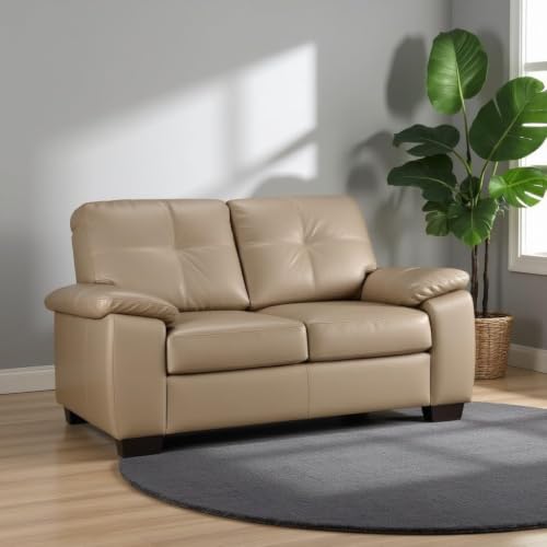 Image of Torque Antos Modern 6 Seater Leatherette Sofa 3+2+1 Seater -Beige | Comfortable 6 Seater Sofa Couch | Leatherette Sectional 3+2+1 Seater Sofa for Living Room