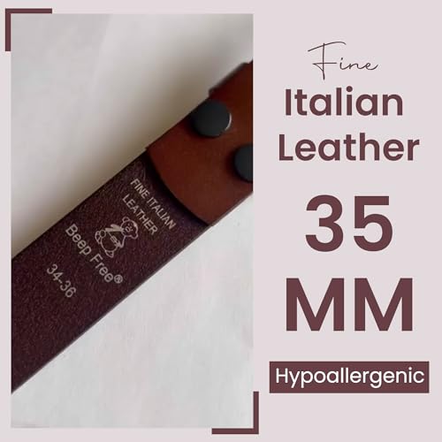 1 3/8” Italian Leather Belt | 35mm TSA & Airport Friendly Metal-Free for Men and Women| Black & Brown Italian Belt4