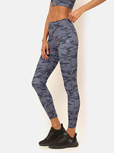 Image of AbsoluteFit Camo Print Tights | Workout Tights for Women | 4-Way Stretch | Leggings for Yoga, Gym, Cardio | Gym Leggings for Women | Sports Leggings | Active Wear (CS600714L Grey L)