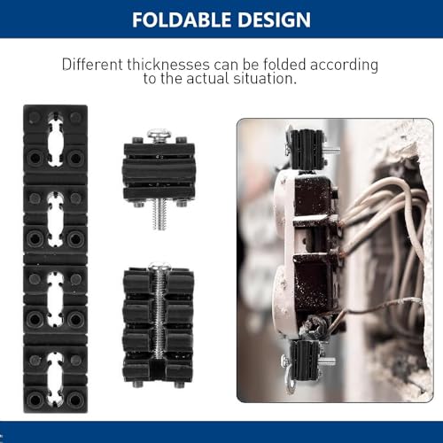 Image of 100pcs Outlet Spacers for Electrical Box, Electrical Outlet Spacers Shims Switch and Receptacle Spacer Socket Electrical Box Extender for Loose Outlet Electric Switch (Black)