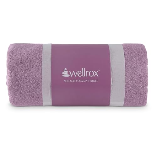 Wellrox Microfiber Yoga Mat Towel with Grip – Ultra Absorbent,
