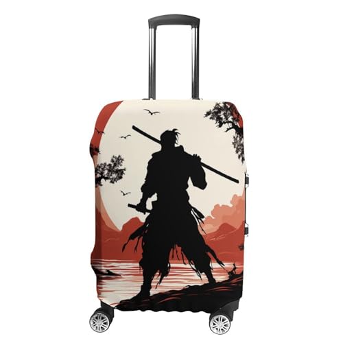 Elastic Luggage Cover Protector Samurai Washable Suitcase Sleeve Durable Travel Suitcase Case Cover with Zipper Openings Fits 19-32 Inch Luggage (XL)