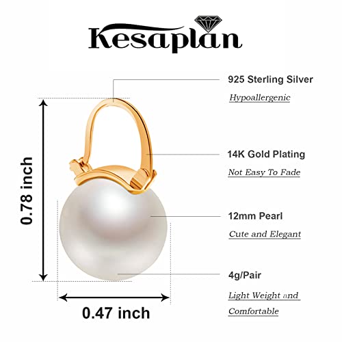 Pearl Earrings for Women 14K Gold Plated Hypoallergenic Pearl Earrings 5A Cubic Zirconia Dangle Earrings Elegant Jewelry2