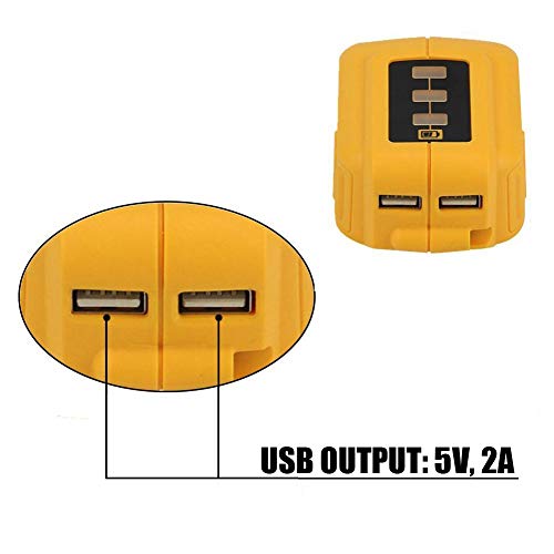 weqcter 12V/20V Max USB Power Source for Dewalt DCB090 Converters Fit for Dewalt 20V 12V Battery