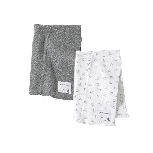 Image of Burt's Bees Baby - Burp Cloths, 2-Pack Extra Absorbent 100% Organic Cotton Burp Cloths, Grey/Honeybee