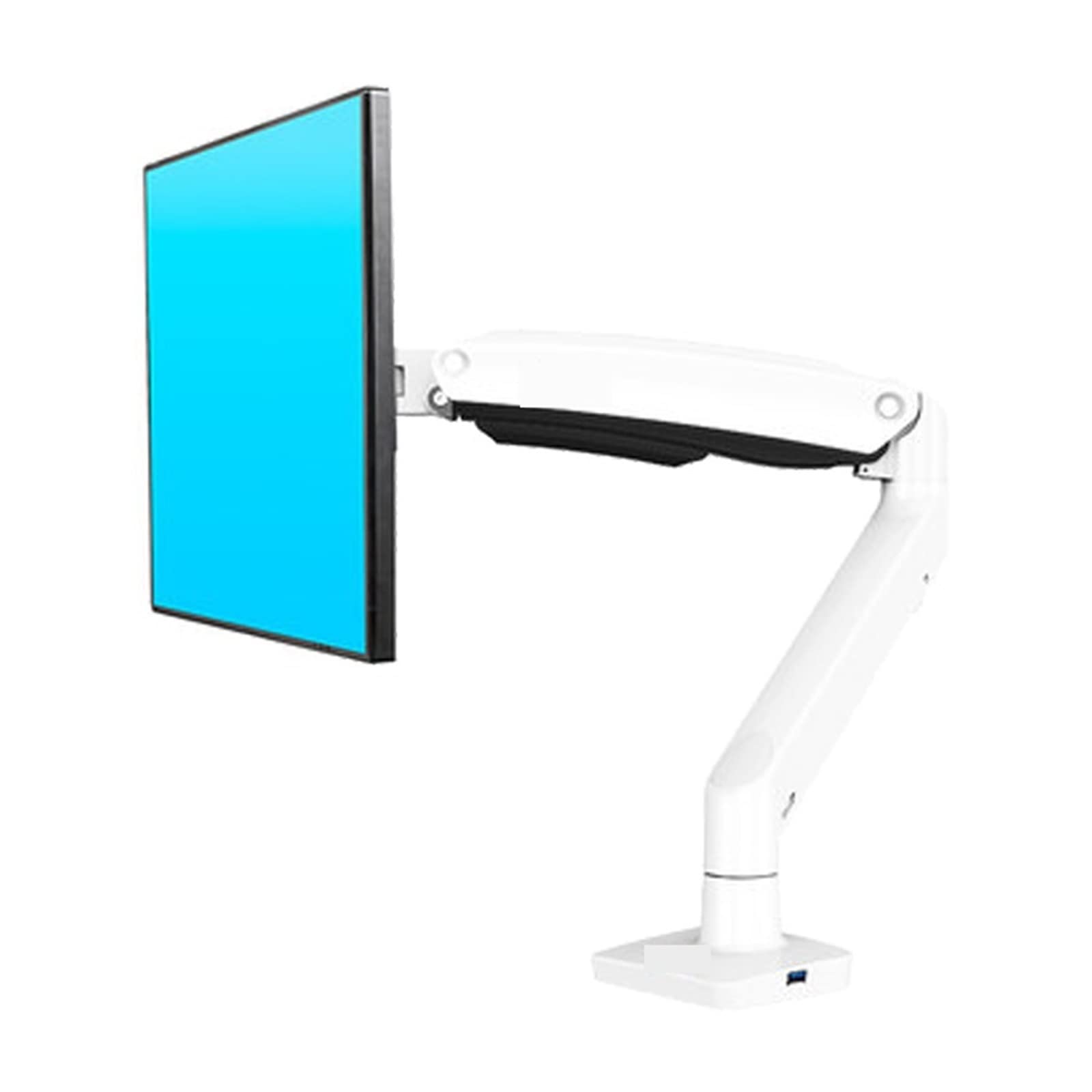 Cfwwsaq Bianco Monitor Arm, F100a Gas Spring Arm 22-35 Inch Screen Desktop Monitor Holder 360 Rotate 3-12Kgs Monitor Mount Arm With Usb 3.0 Port(Bianco)