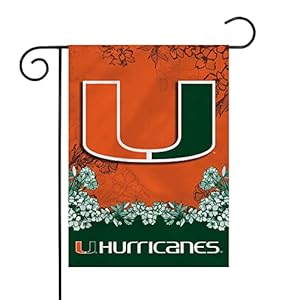 Rico Industries NCAA Miami Hurricanes Primary 13″ x 18″ Double Sided Garden Flag