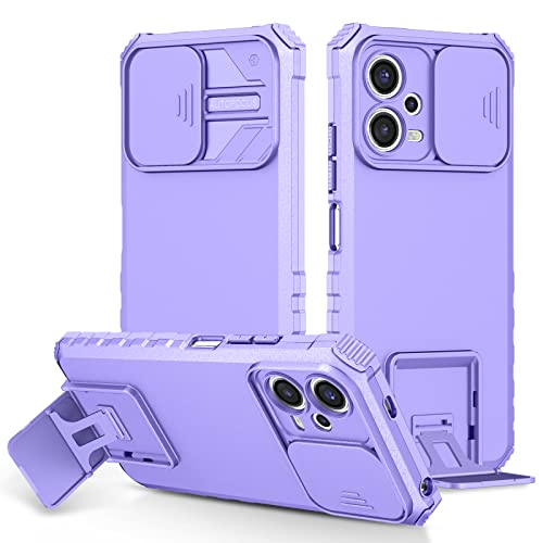 Funda Poco X5 5G resistente contra golpes con tapa de cámara y soporte integrado