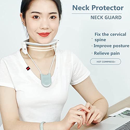 CukUJH Neck Support Brace, Cervical Collar with Heating Function, 3speed Heating Adjustment, for Improving Forward Head Posture (Color : Pink, Size : Small)