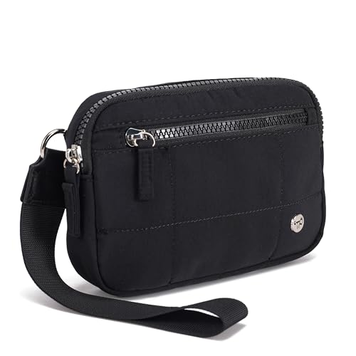 Image of Haytijoe Small Wristlet Wallets for Women Valentines Day Gifts RFID Blocking Travel Wallet Quilted Nylon Phone Purse