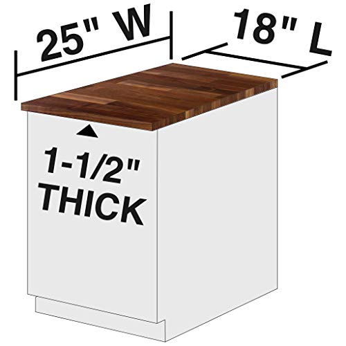 John Boos WALKCT-BL1825-O Blended Walnut Counter Top with Oil Finish, 1.5