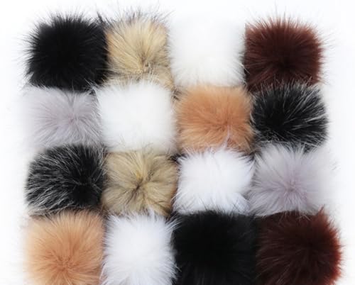 Pack of 10 Faux Fur Pompoms, Fur Pompoms, Faux Fur Pompoms, Fluffy Pom Pom Ball with Press Stud for Women Bag, Hats, Shoes - Image 4