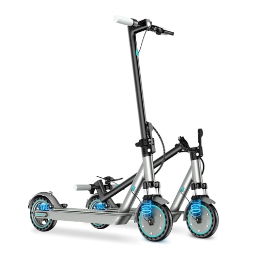 Patinete Eléctrico 350W,Doble Absorción de Golpes NeumáTico 21.6CM,hasta 25KM/H,Largo Alcance 35KM,Sistema de Frenado de Doble,Scooter Plegable para Adultos,Carga MáXima de 120kg,Control App