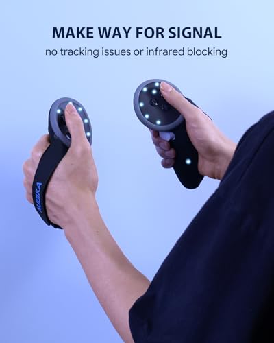 Aubika Rechargeable Controllers Grips for Meta Quest 3S/Quest 3, Oculus Quest 3S/Quest 3 Charging Grips Cover Accessories, with 2 Batteries Replacement, Protector in VR