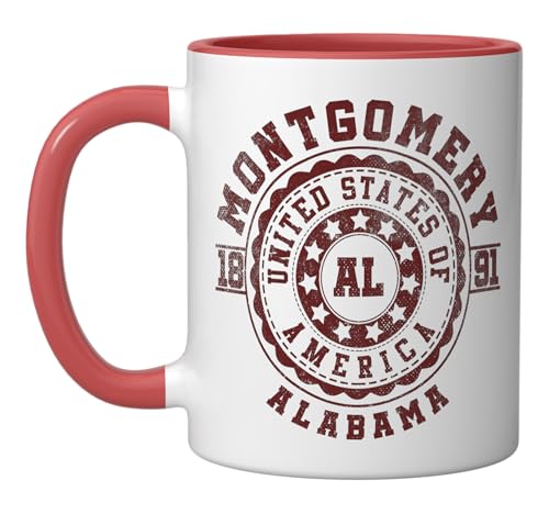 Montgomery AL Vintage City Apparels Ceramic Mug Red/White