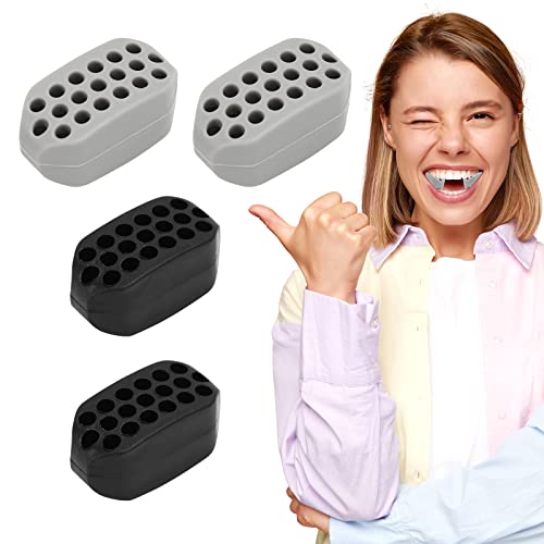 Yecrego Jawline Exerciser For Men & Women, 4 Pieces Silicone Face Shaper Set For Defined Jawline Helps Reduce Stress and Cravings - Redefine Your Jawline Facial Exerciser for Men & Women