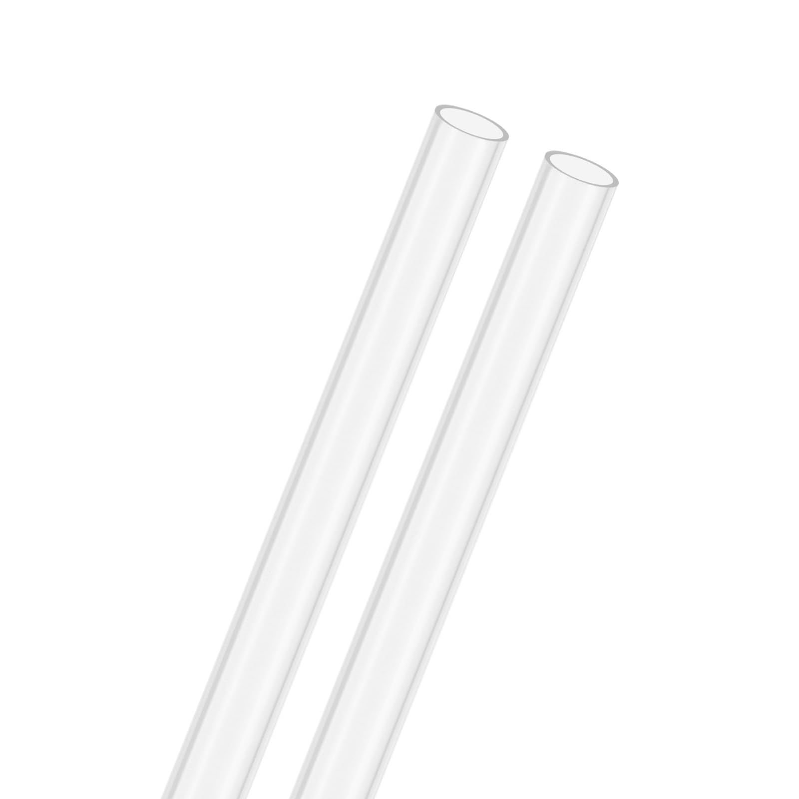 M METERXITY 2-Pack Clear Rigid Acrylic Pipe, 5mm[0.2"] ID x 7mm[0.28"] OD Plastic Round Tube for Water Cooling System/Lamps/Fountains/Aquariums/