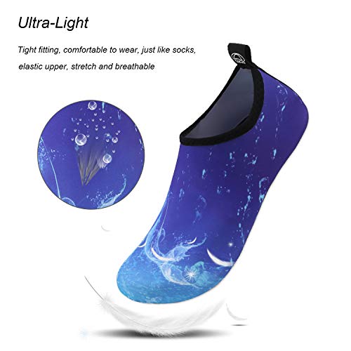 Image of WateLves Water Shoes for Womens Mens Barefoot Quick-Dry Aqua Socks for Beach Swim Surf Yoga Exercise New Translucent Color Soles