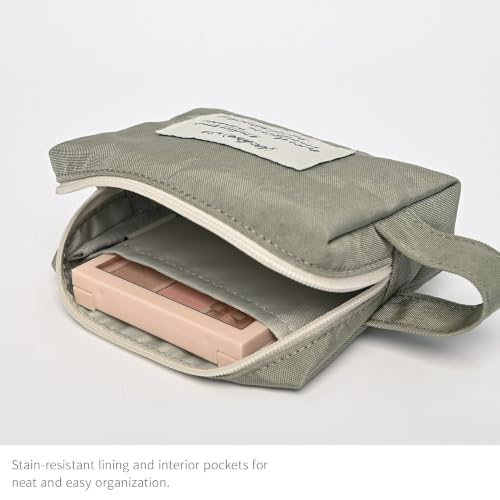 Image of Monolike Archive 247 Handy Pouch, Navy - Small Nylon Pouch, Portable Cosmetic & Toiletry Case, Tech Cable Organizer, Daily Storage Bag