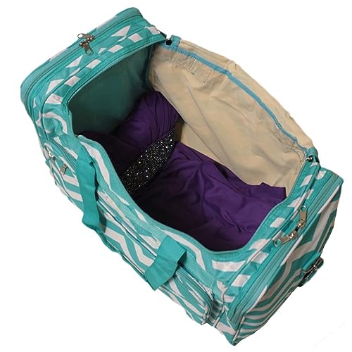 Image of World Traveler 81T16-165LT /W Duffle Bag, One Size, Blue White Chevron