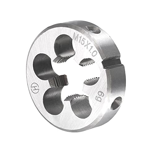 Miniatura 4 de Sourcing Map Terraja Y Machos De Roscar, Juego De Terrajas Redondos De Roscar Métricas M15 X 1mm De Aleación De Acero Y Macho De Hss Máquina