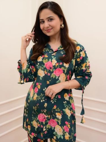 Image of GRECIILOOKS Co Ord Set For Women Stylish Floral Print | Kurta Sets For Womens | Anarkali Suit For Woman | Short Kurti For Womans | Pakistani Suits For Women's Kurta Set's