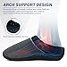 ERGOfoot Orthotic Slippers with Arch Support, Ideal for Plantar Fasciitis, Flat Feet, Heel Pain Relief, Slip on Clog Indoor Outdoor House Shoes with Anti-Skid Rubber Sole/Black