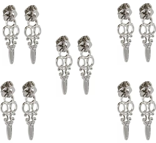 10 Cursor Zíper N°5 Metal Niquelado Tesoura Costura Prateada